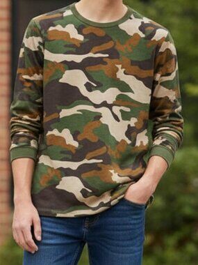 TOP BOYS Long Sleeve T-shirt XL(14-16) Wonder Nation Camo